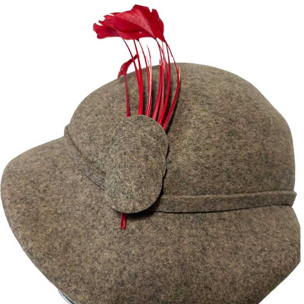 Glenover Henry Pollak 100% Wool Hat Feather - image 2