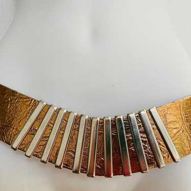 VNTAGE 80s Chic Coppery GOLD Foil Embossed Belt W… - image 1