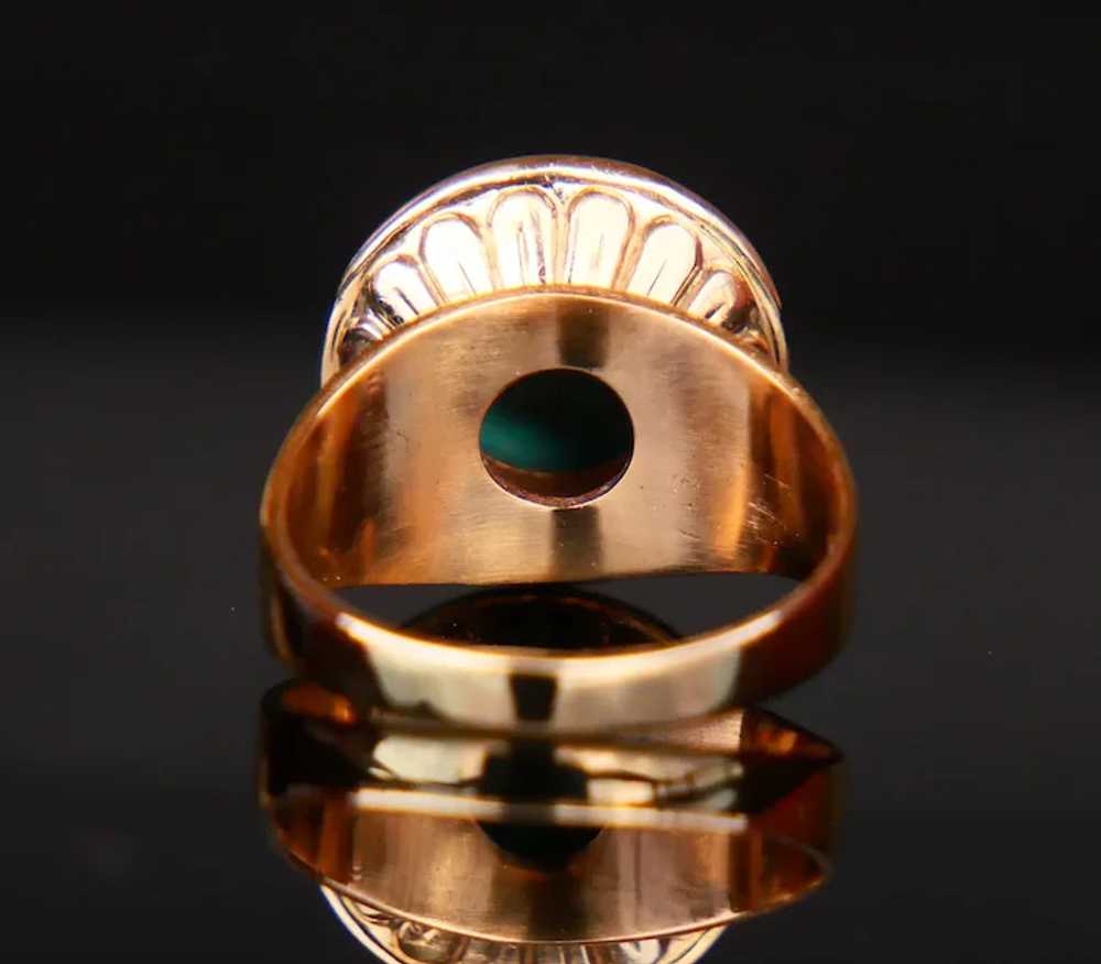 Vintage Retro Ring 10ct Persian Turquoise solid 1… - image 3