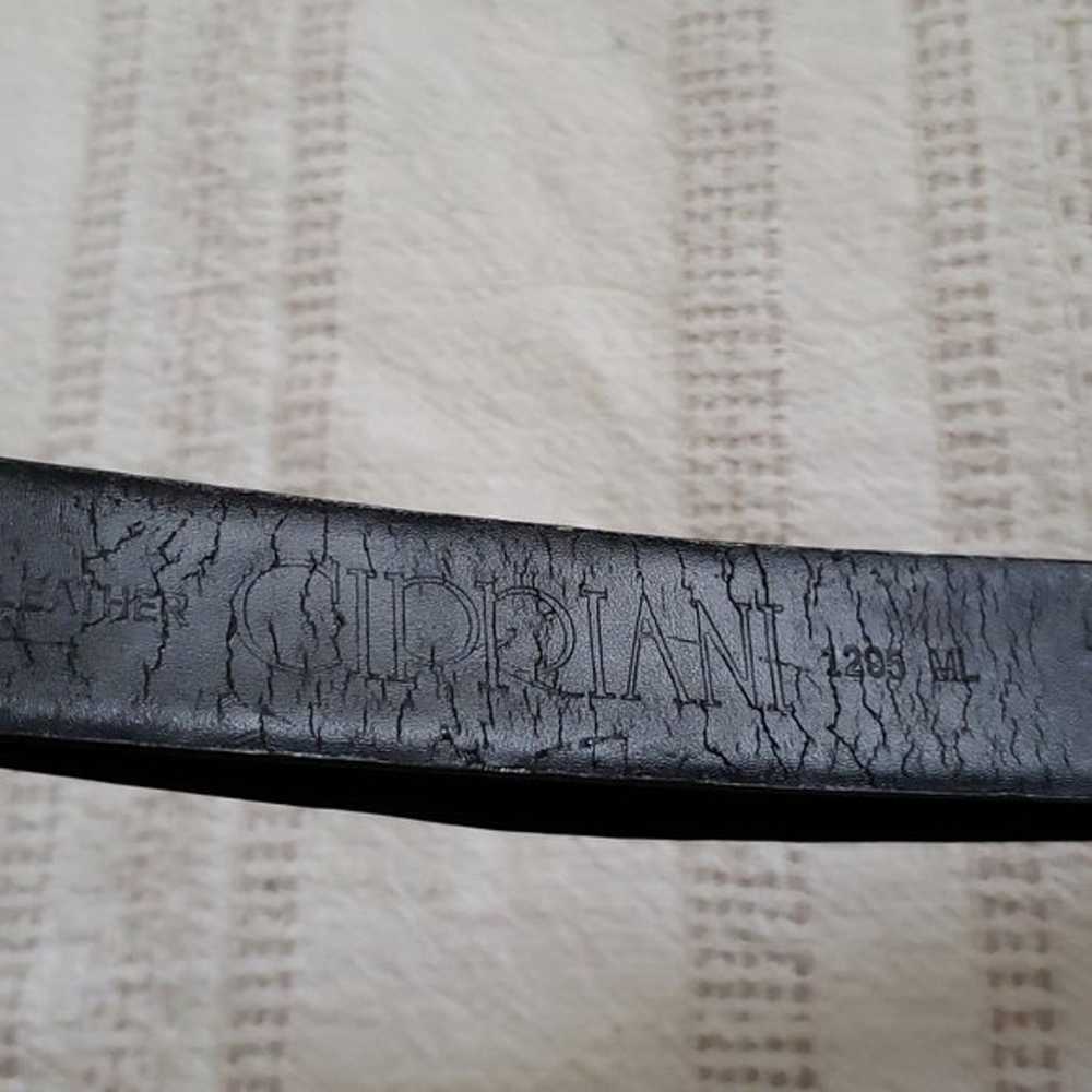Bonded leather belt, black with silver metal deta… - image 4