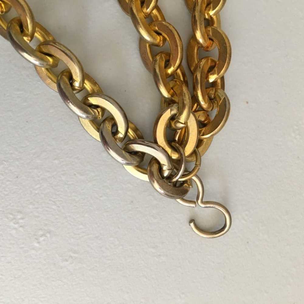 Vintage Gold Toned Chain Belt, Gold Disco Belt, A… - image 8