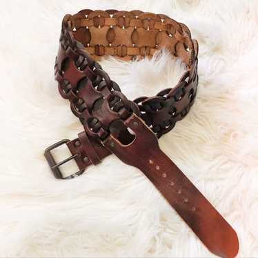 Vintage Braided Leather Belt - image 1