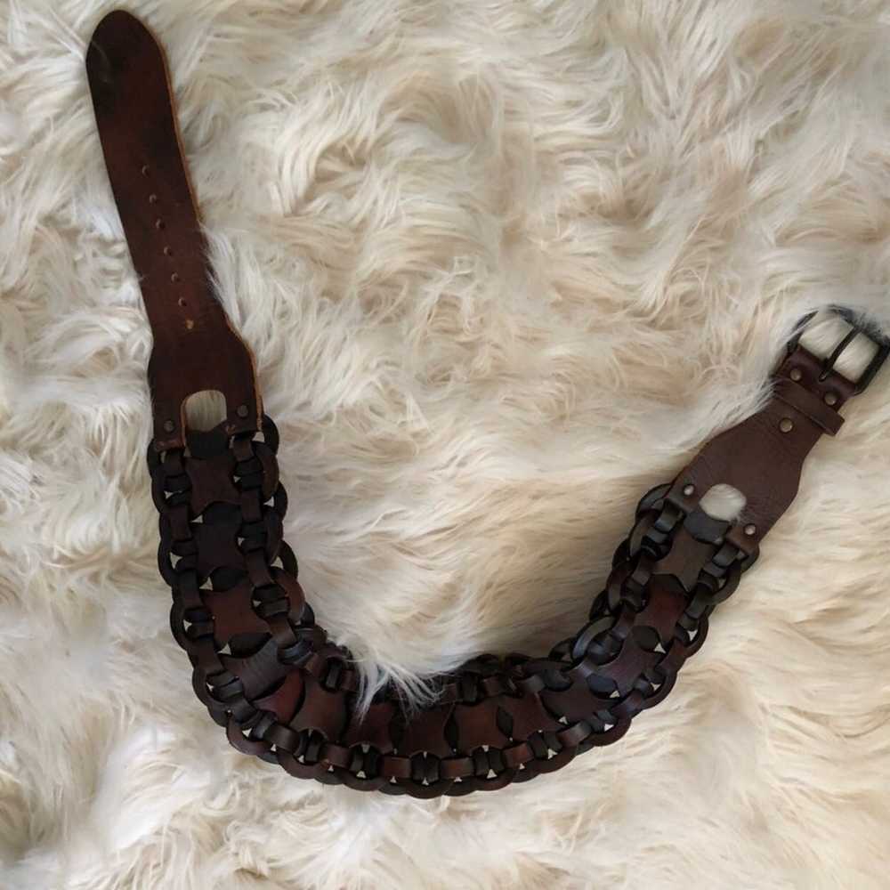 Vintage Braided Leather Belt - image 2