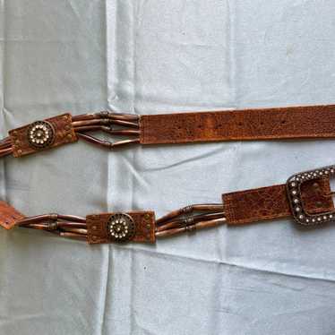 River Island Vintage Belt Genuine Leather Boho Bro