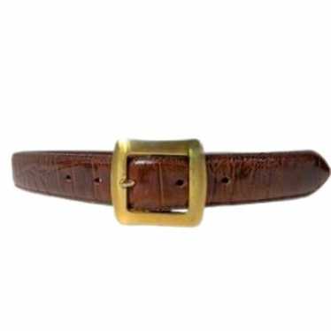 Multi Stud/ Jewel Square Buckle Leather Belt- As Is