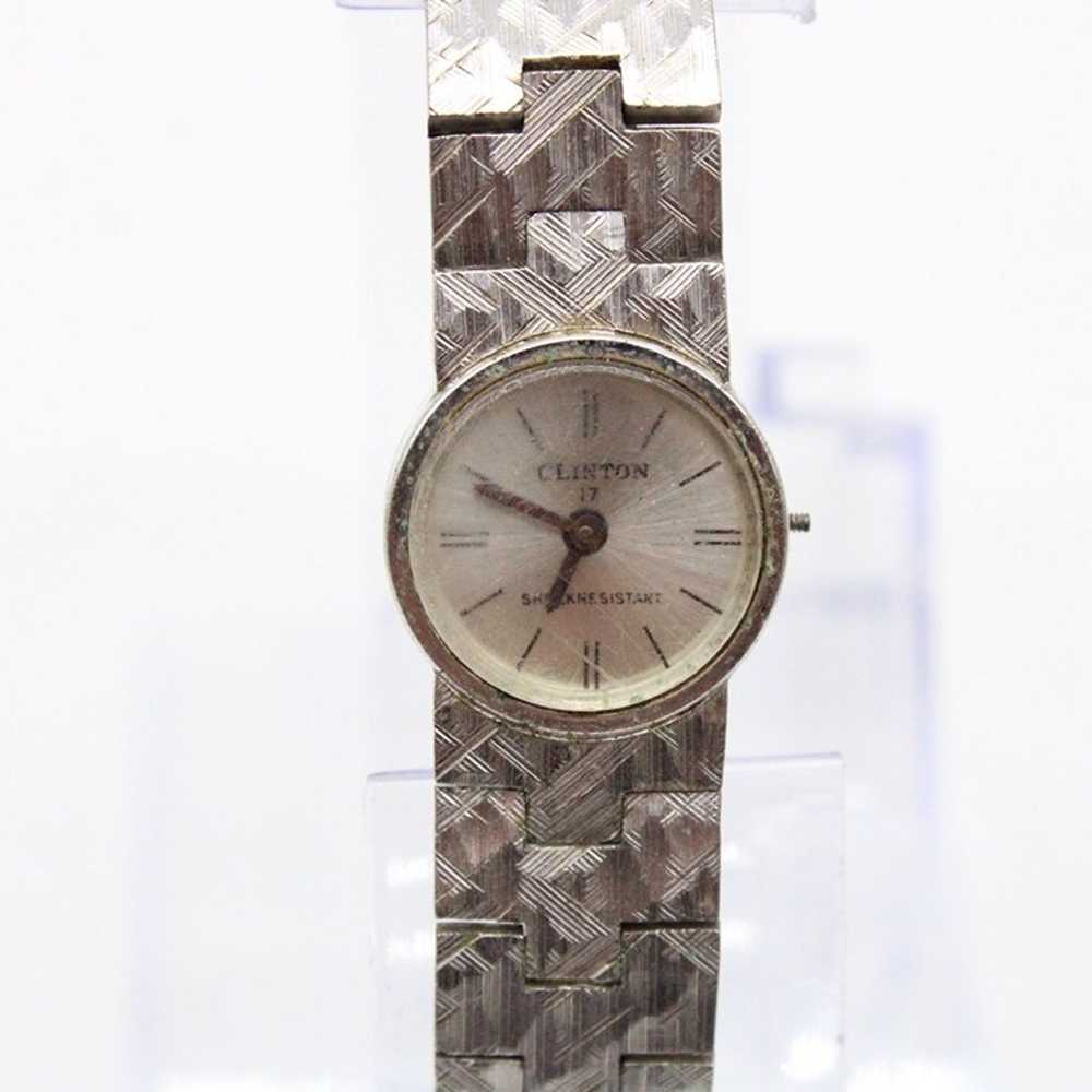 Vintage CLINTON Watch Womens Silver Tone Stainles… - image 2