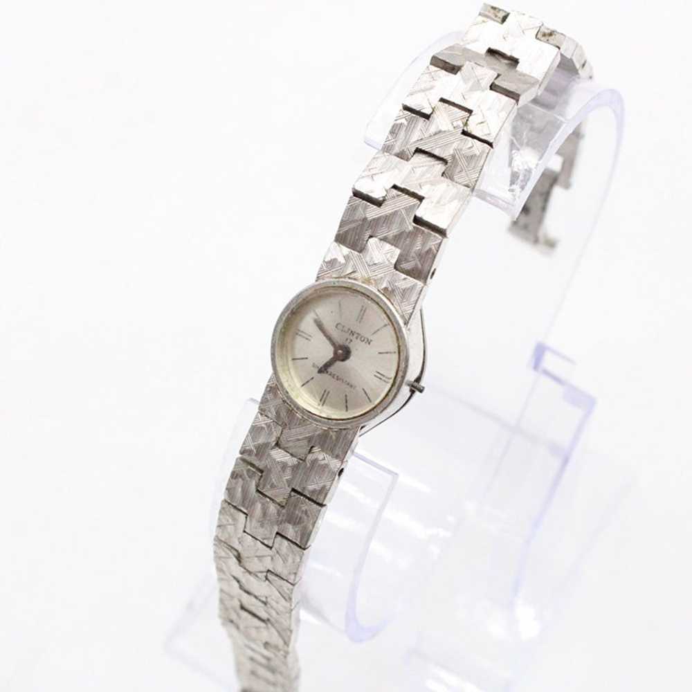 Vintage CLINTON Watch Womens Silver Tone Stainles… - image 3