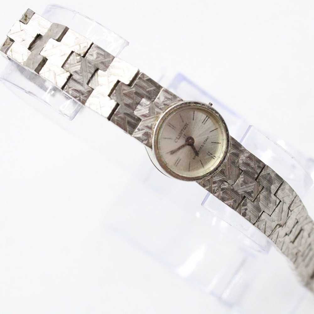 Vintage CLINTON Watch Womens Silver Tone Stainles… - image 4