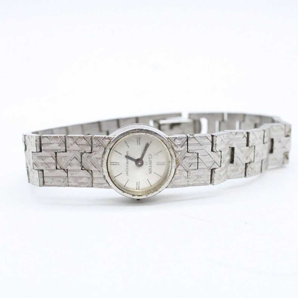 Vintage CLINTON Watch Womens Silver Tone Stainles… - image 5