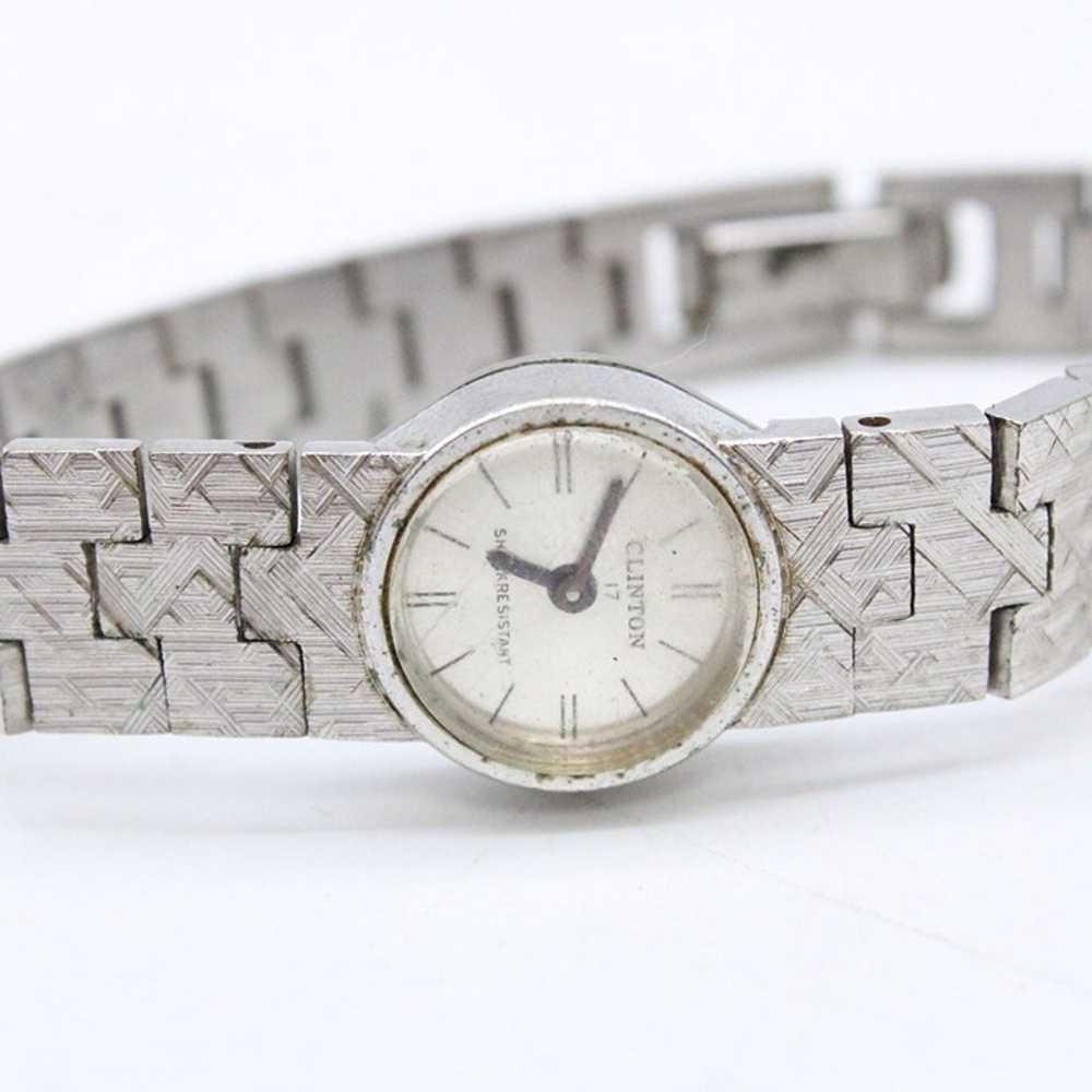 Vintage CLINTON Watch Womens Silver Tone Stainles… - image 6