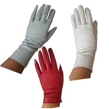 Pair 3 60'S Leather Gloves Womens GUIBERT FRERES … - image 1