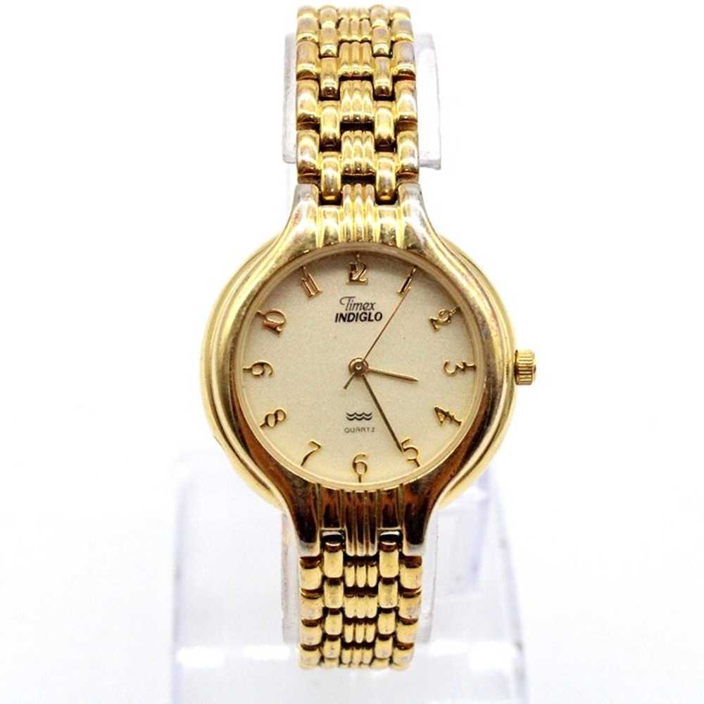 Vintage Timex Indiglo Watch Womens Gold Tone Stainles… - Gem