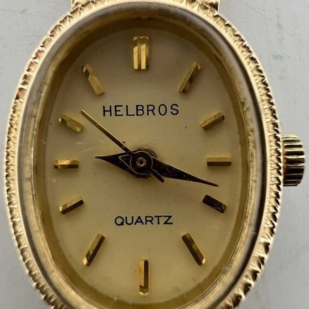 (Super Rare!) Vintage Helbros Gold-Tone 1 Jewel O… - image 3