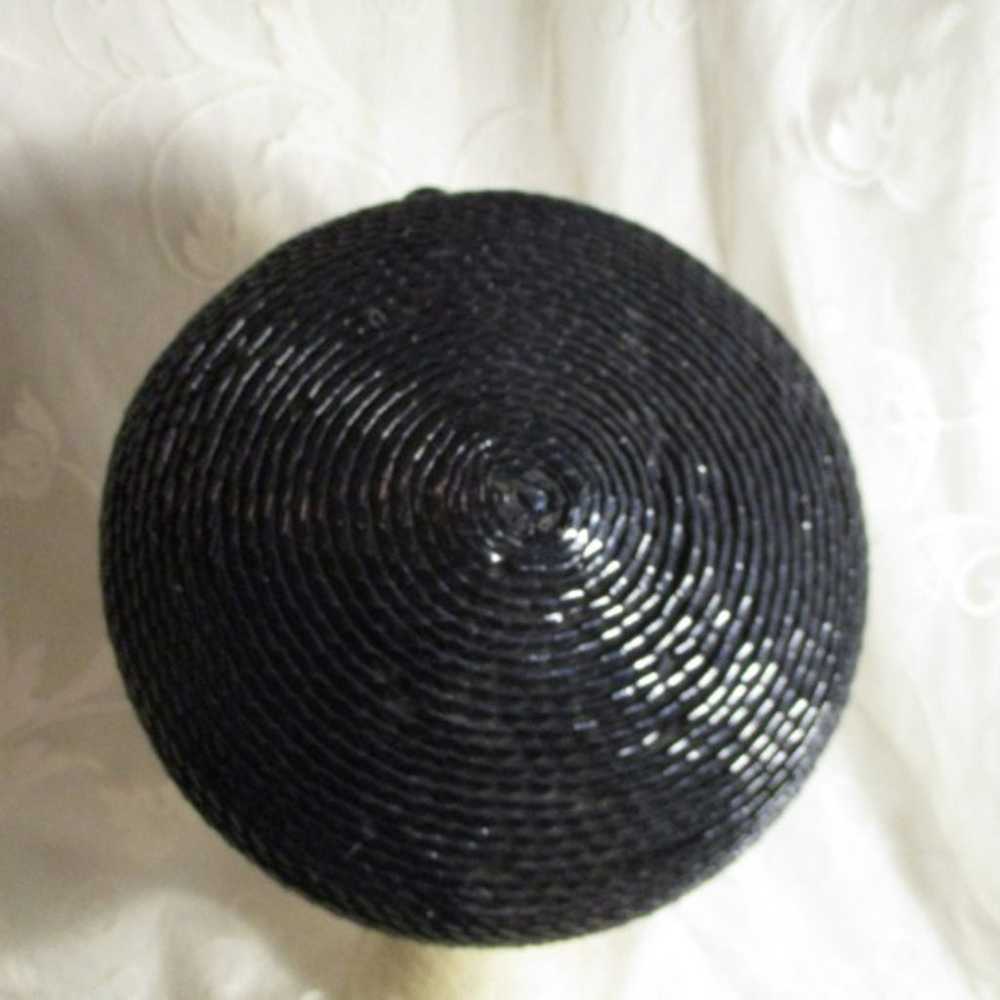vintage woven pill box hat - image 6