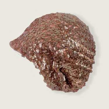 Vintage Pink Sequin Skull Cap - image 1