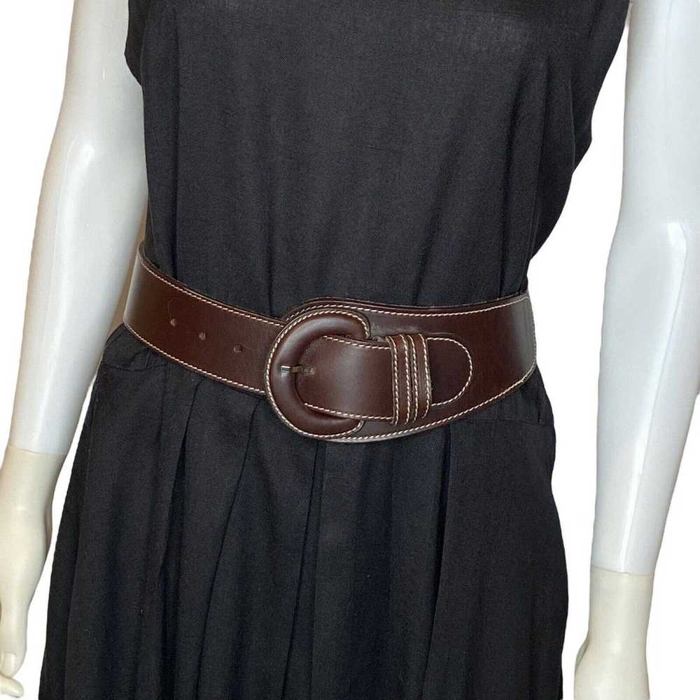Vintage Women's Circa Wide Brown Italian Leather … - image 6