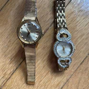 Vintage Gold-Tone Womens Wristwatches (Seiko & Arm