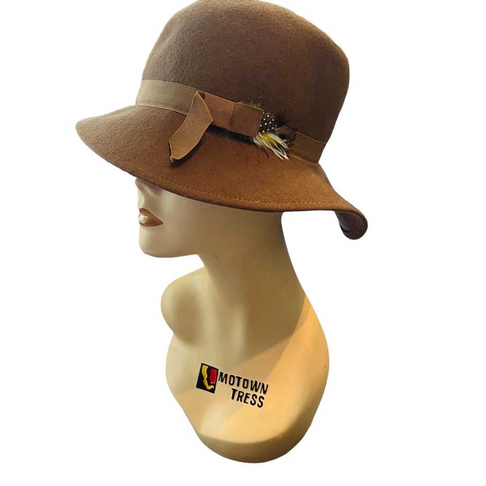 Vintage Fedora hat brown - image 3