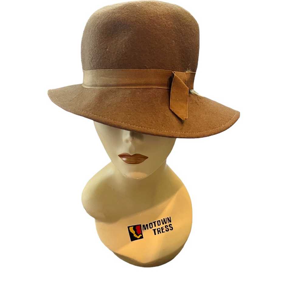 Vintage Fedora hat brown - image 4