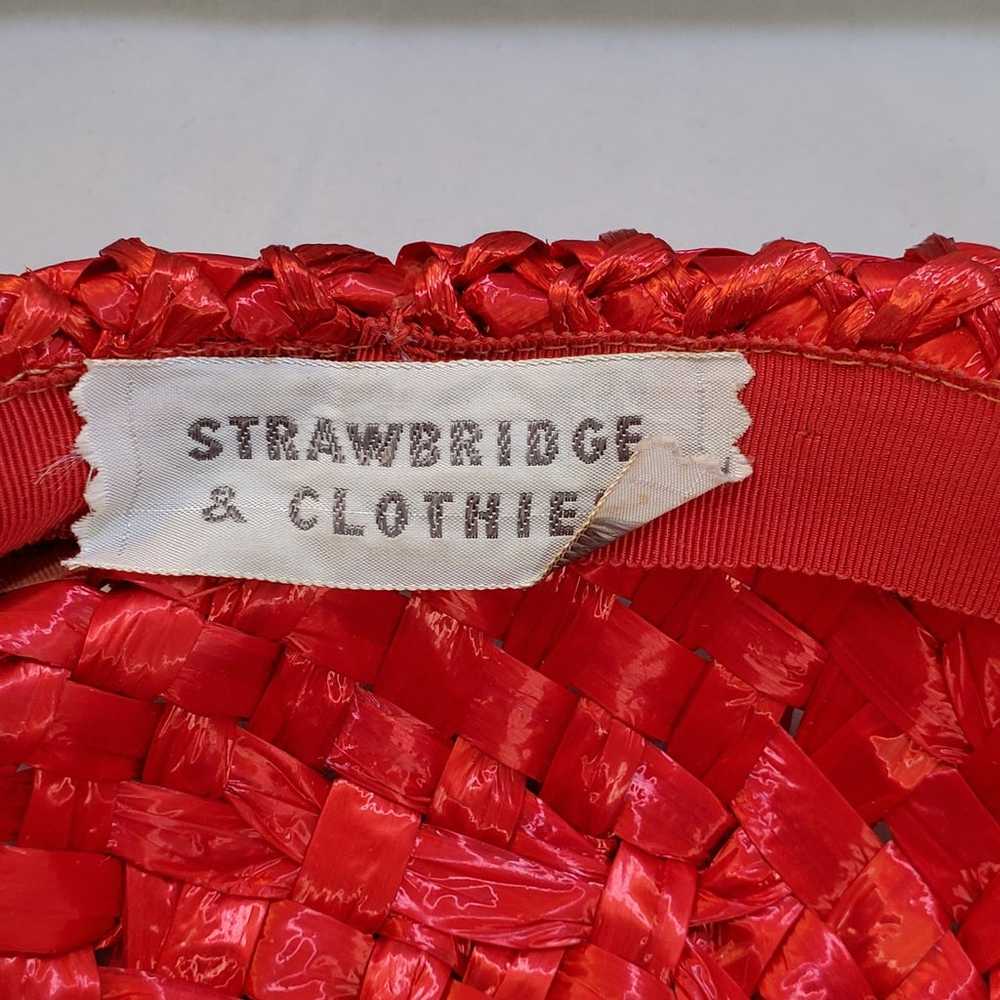 1940's 1950's Strawbridge & Clothier Red Woven St… - image 9