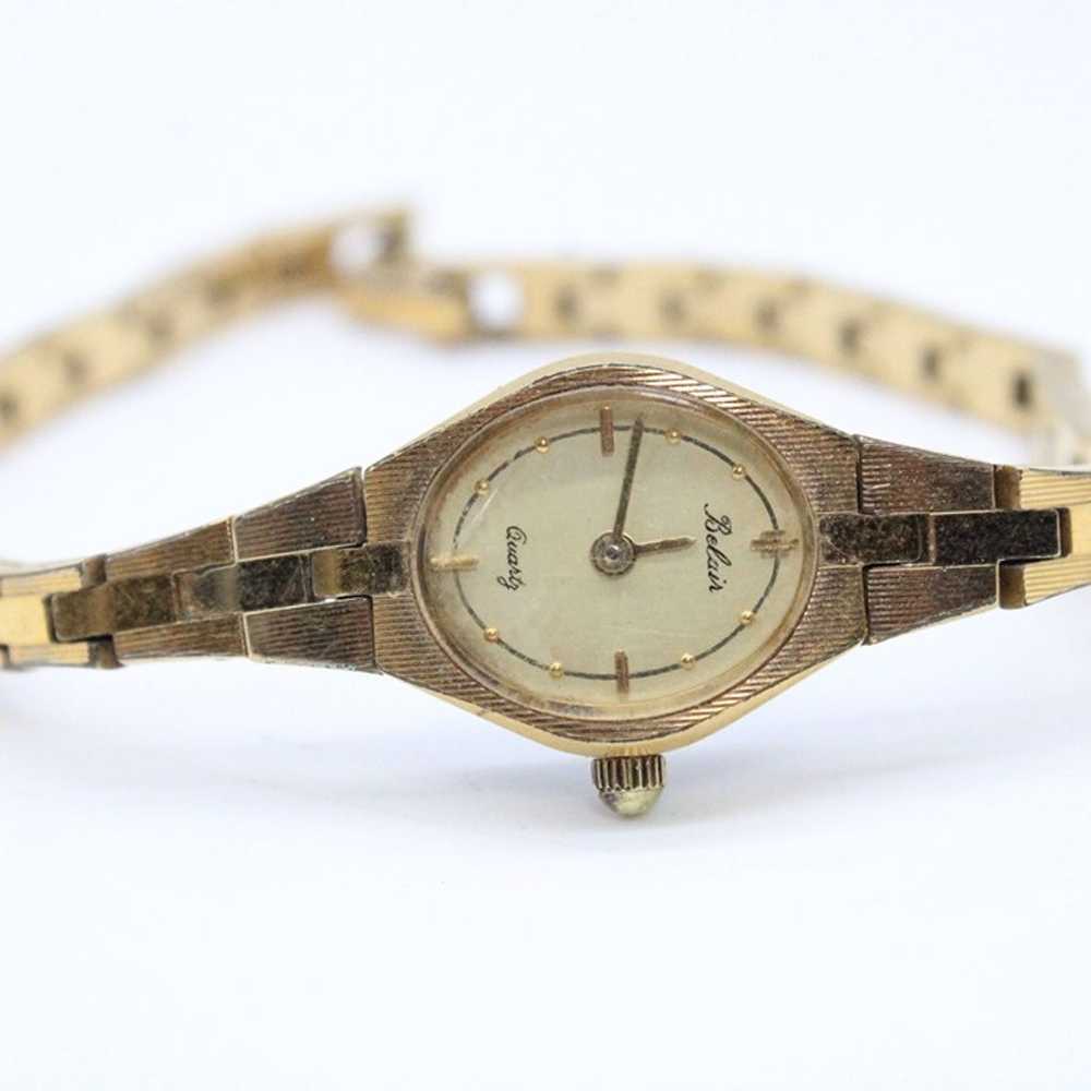 Vintage BELAIR Watch Womens Gold Tone Stainless S… - image 6