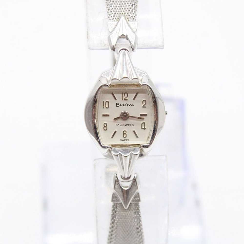 Vintage Bulova Watch Womens Silver Tone Stainless… - image 2