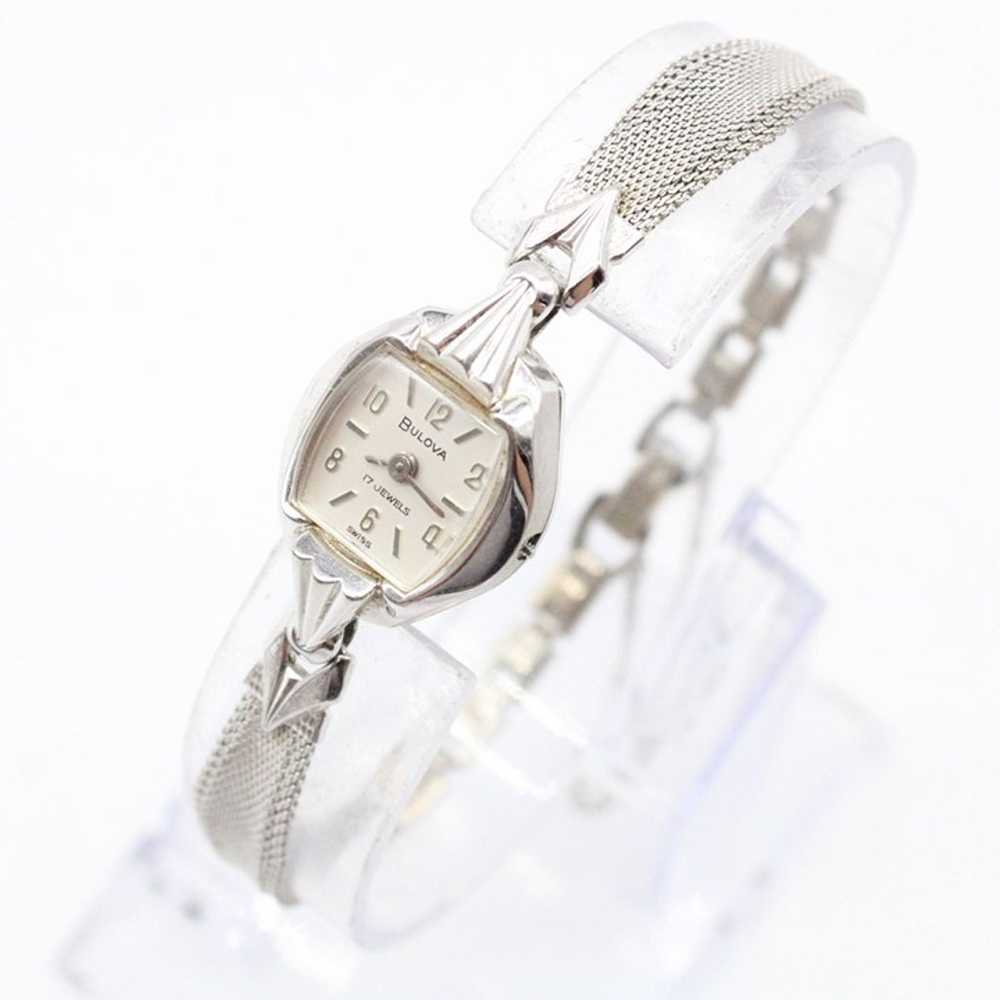Vintage Bulova Watch Womens Silver Tone Stainless… - image 3