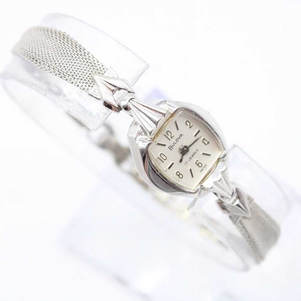 Vintage Bulova Watch Womens Silver Tone Stainless… - image 4