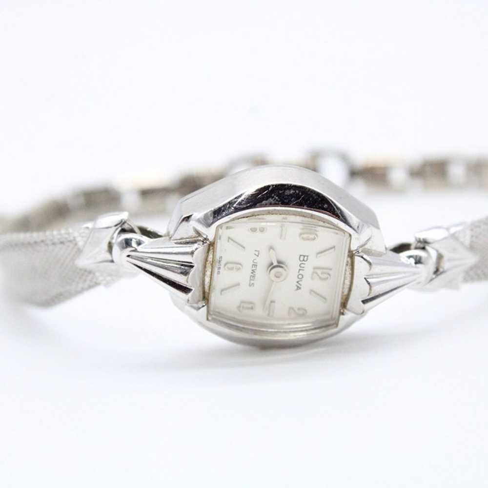 Vintage Bulova Watch Womens Silver Tone Stainless… - image 6