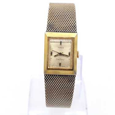 Vintage Timex Watch Womens Gold Tone Stainless Ste