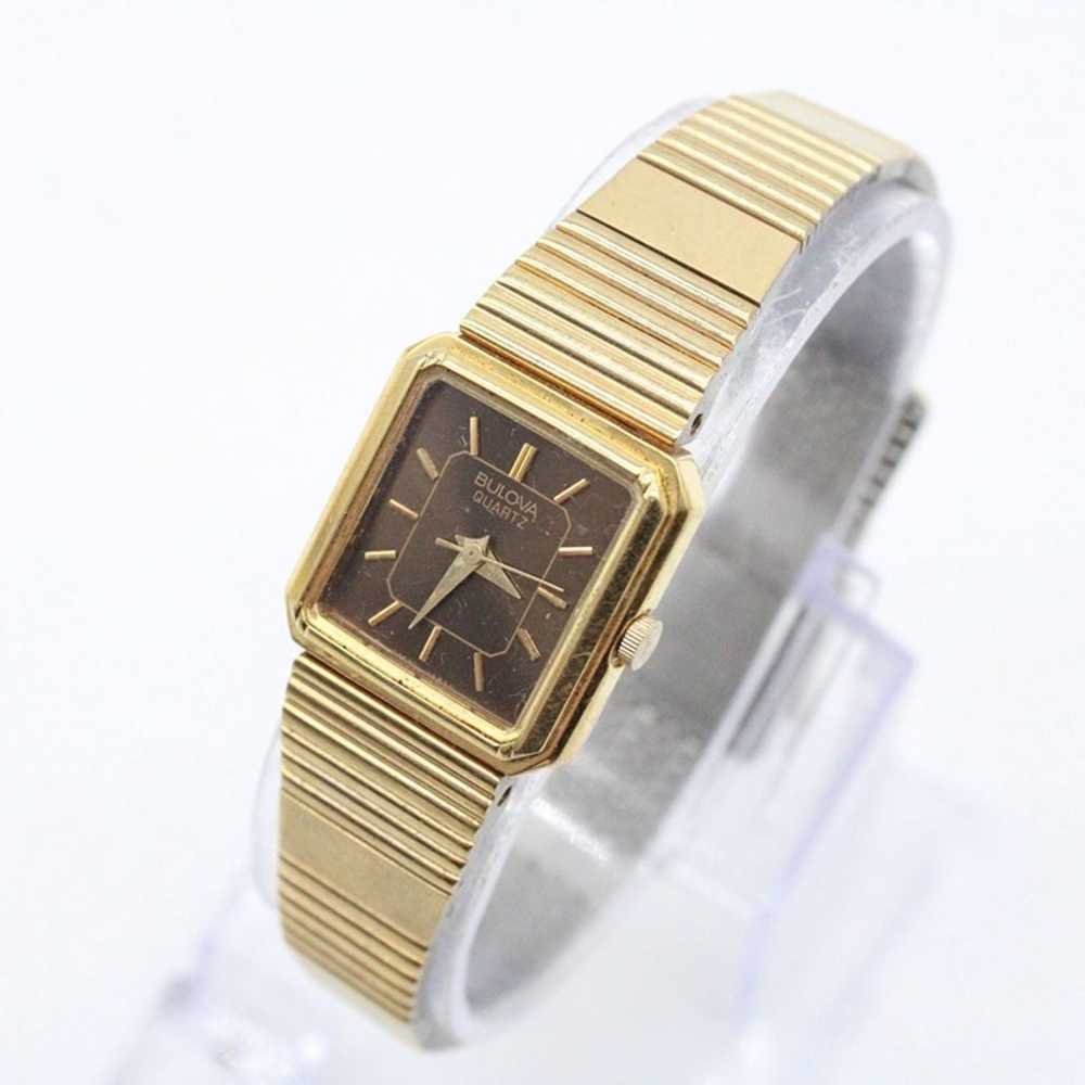 Vintage Bulova Watch Womens Gold Tone Stainless S… - image 1