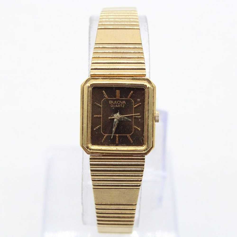 Vintage Bulova Watch Womens Gold Tone Stainless S… - image 2