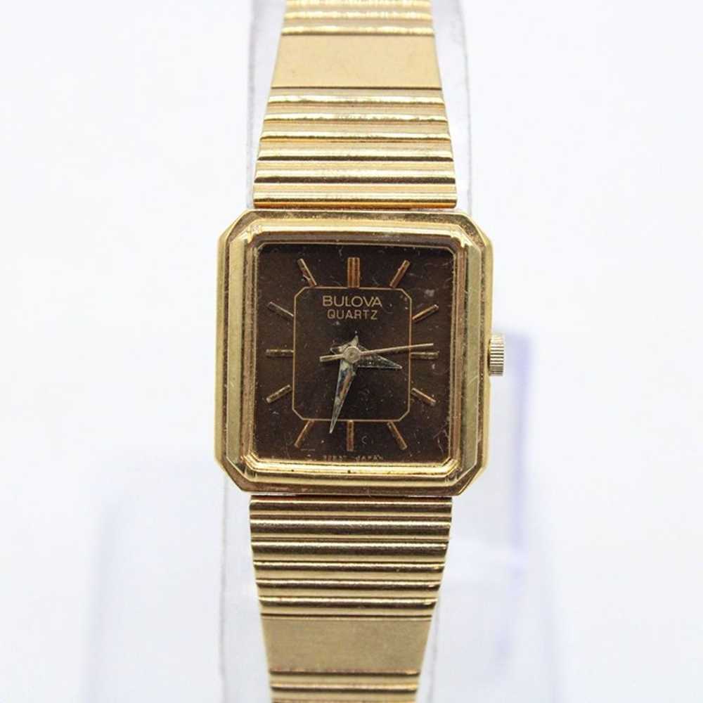Vintage Bulova Watch Womens Gold Tone Stainless S… - image 3