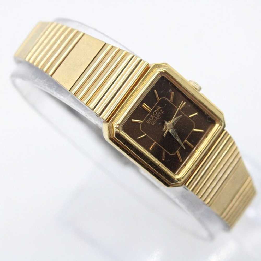 Vintage Bulova Watch Womens Gold Tone Stainless S… - image 4