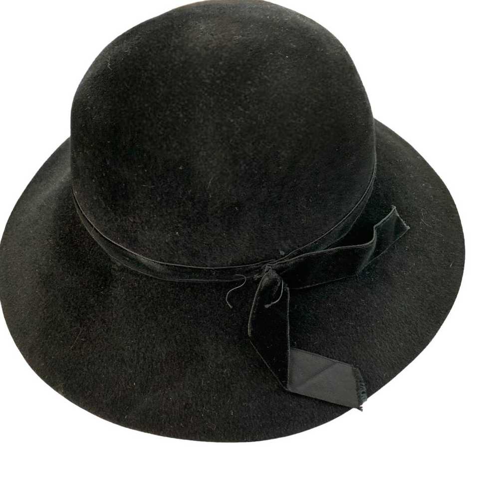 Vintage Betmar New York Black Felt Wool Hat 1960 - image 1