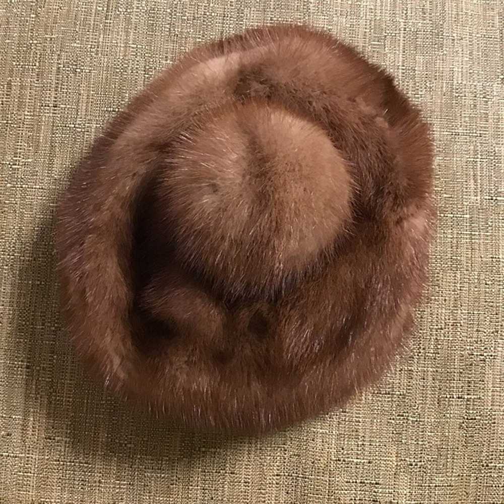 Vintage 1950’s real fur mink hat one size - image 3