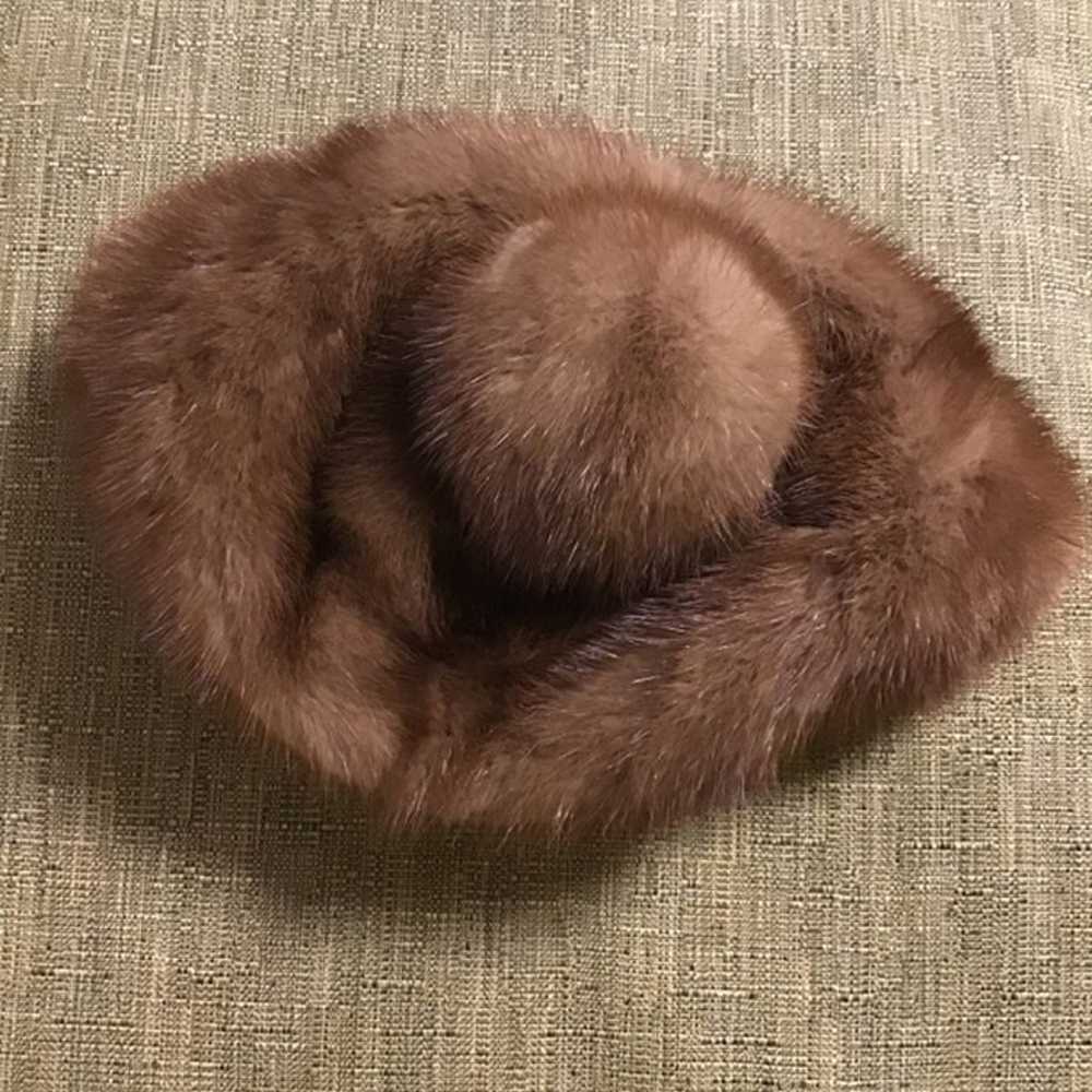 Vintage 1950’s real fur mink hat one size - image 5