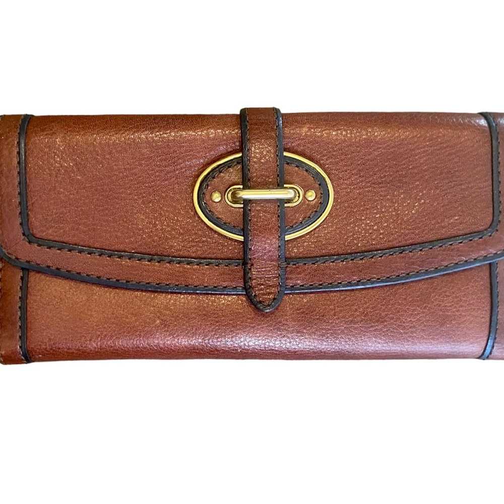 Fossil Classic Vintage Revival Brown Leather Wall… - image 1