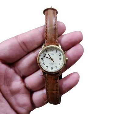 Vintage Timex Womens Easy Reader Crocograin Watch… - image 1