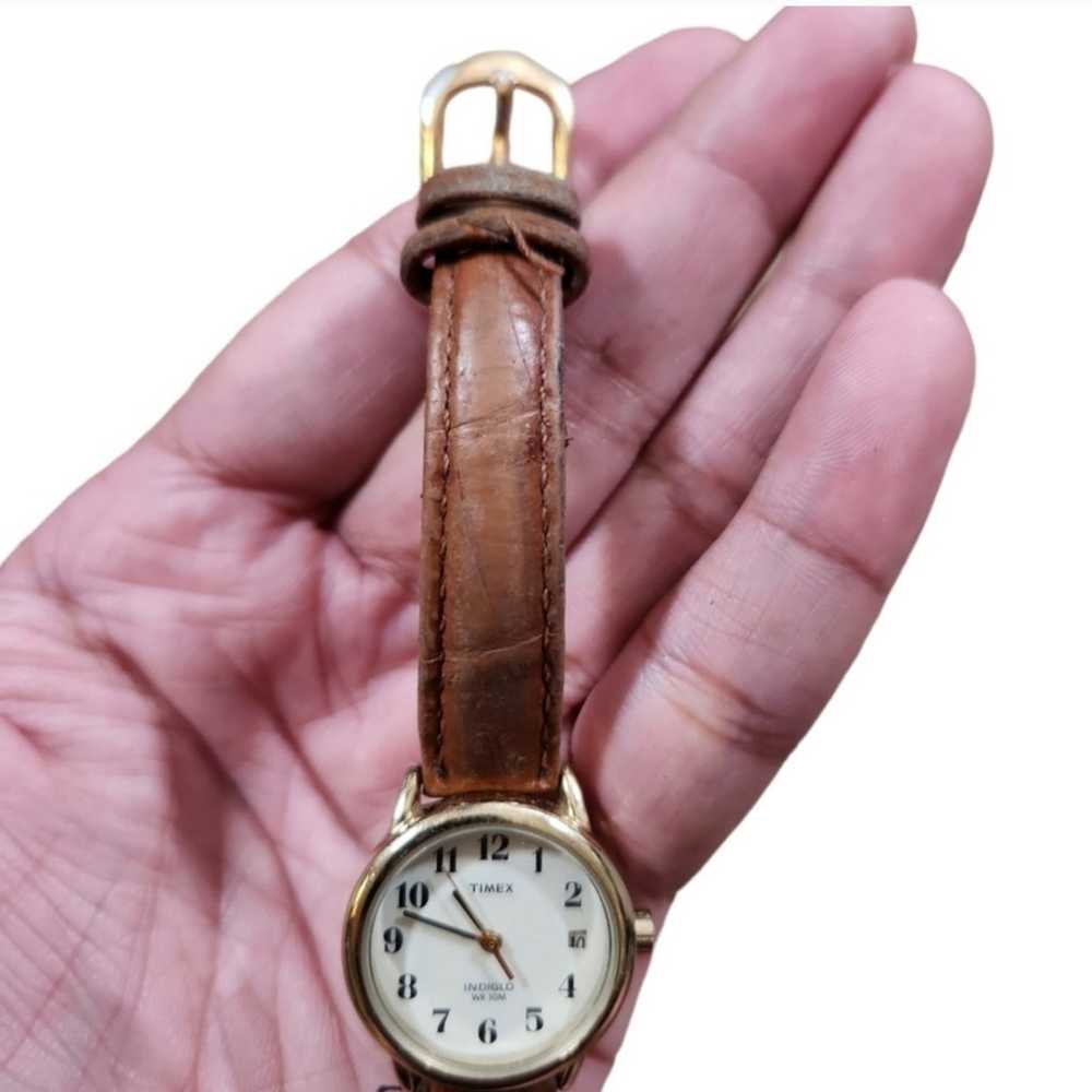Vintage Timex Womens Easy Reader Crocograin Watch… - image 2