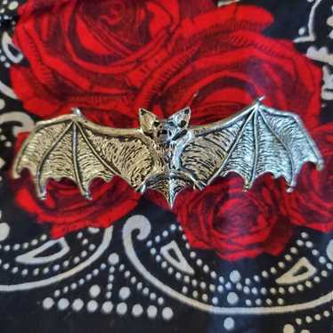 Vintage Alchemy Gothic Goth Bat Hair Slide Barret… - image 1