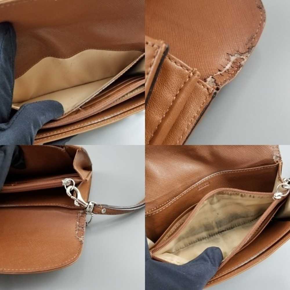 COACH Wristlet Tan Large snap closure Mini purse … - image 10