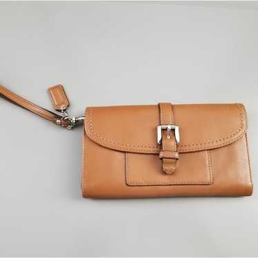 COACH Wristlet Tan Large snap closure Mini purse … - image 1
