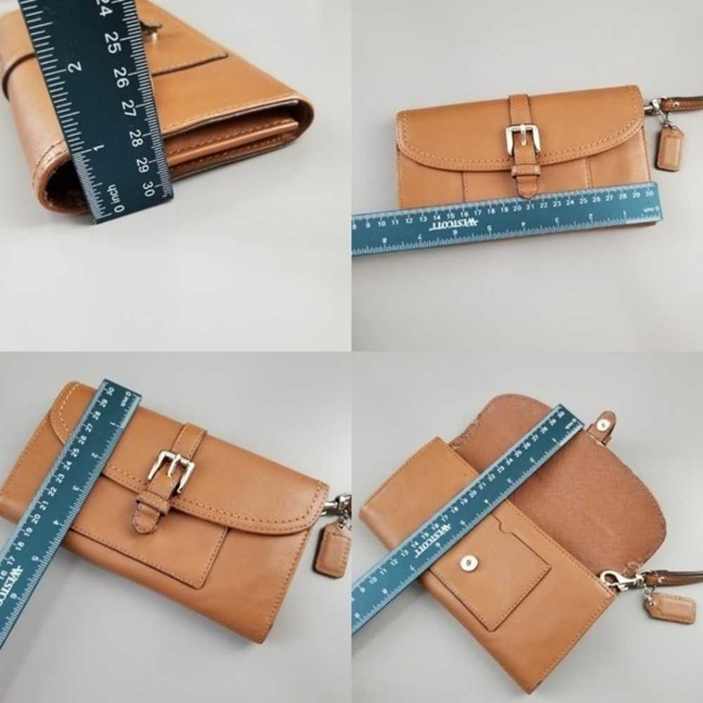 COACH Wristlet Tan Large snap closure Mini purse … - image 2