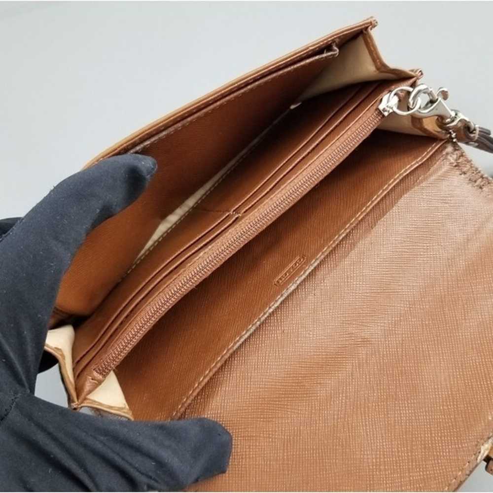 COACH Wristlet Tan Large snap closure Mini purse … - image 3