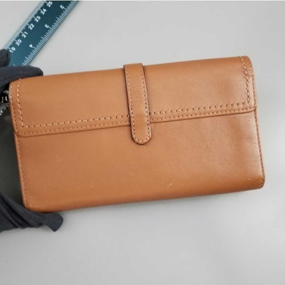 COACH Wristlet Tan Large snap closure Mini purse … - image 7