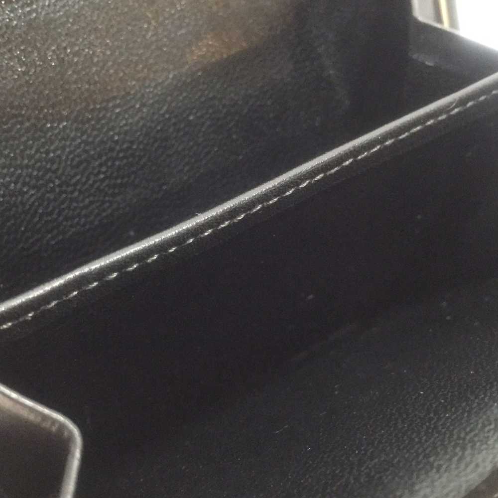 Hanae Mori black textured leather gold logo vinta… - image 5