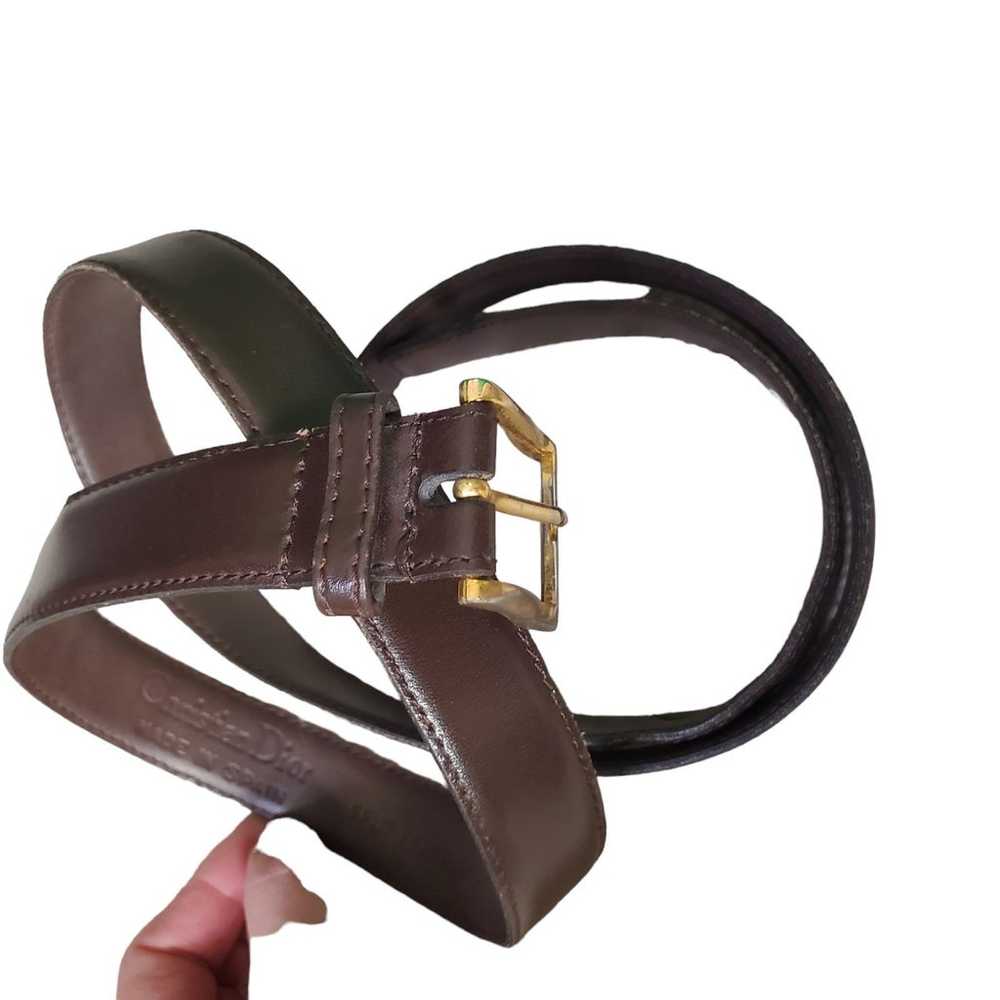 Christian Dior Vintage Brown Split Leather Belt G… - image 3