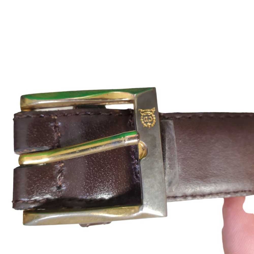 Christian Dior Vintage Brown Split Leather Belt G… - image 4