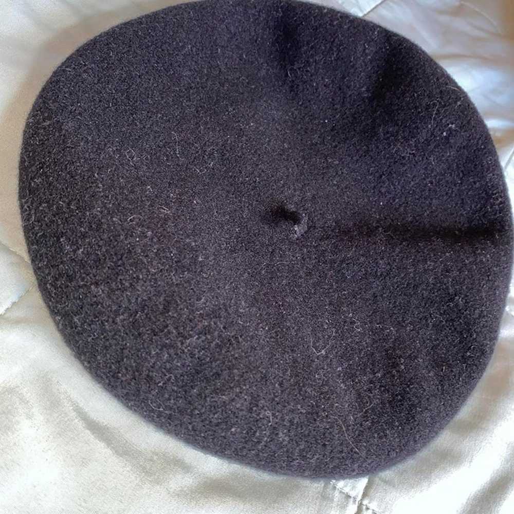 vintage Black Beret  100% Wool  Made in South Afr… - image 2